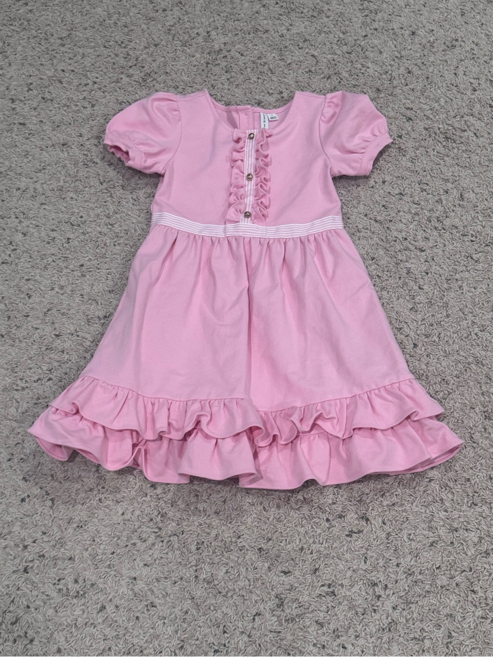Janie and Jack Pink Double Ruffle Hem Dress